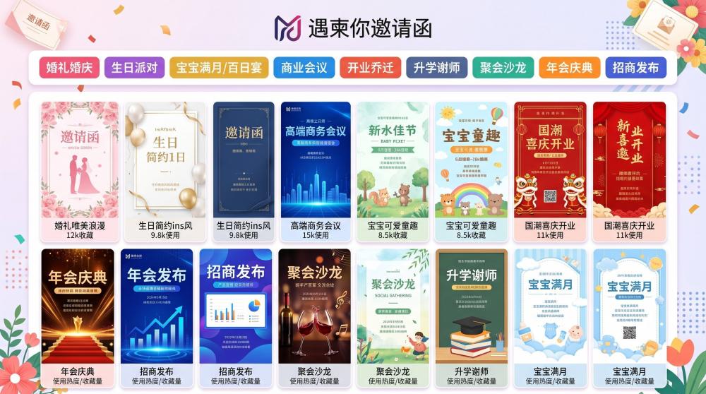 电子请柬不用瞎折腾！从设计到转发全程包办，小白也能5分钟出片